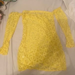 Yellow Mesh Dress